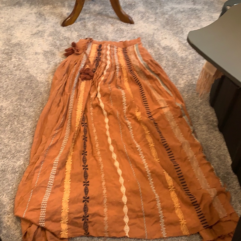 Distressed maxi skirt